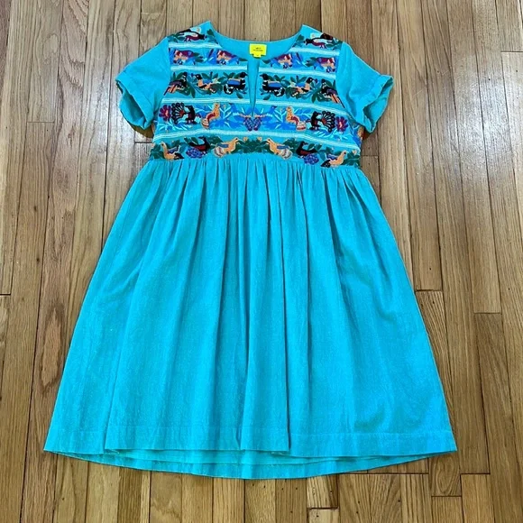 Roberta Roller Rabbit Teal Embroidered Dress Roberta Roller Rabbit Teal Embroidered Dress